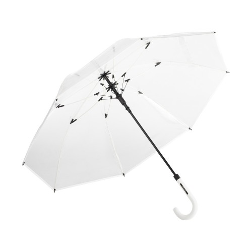 Зонт-трость 7112 Pure с прозрачным куполом, полуавтомат, прозрачный/белый