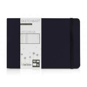 Скетчбук Sketch & Art в твердом переплете 213х146 мм, 96 л. белой бумаги 180 г/м2, черный