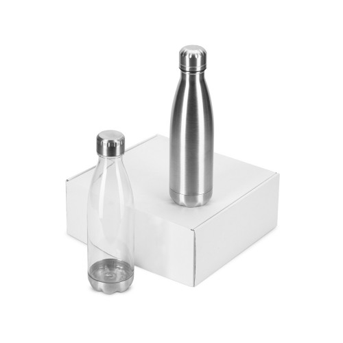 Подарочный набор с термосом и бутылкой Bottle set, серебристый