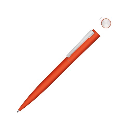 Металлическая шариковая ручка soft touch Brush gum, оранжевый