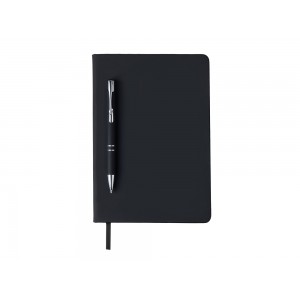 Бизнес-блокнот С3 софт-тач с магнитом, твердая обложка, 96 листов, черный