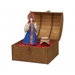Подарочный набор: кукла фарфоровая, мед, синий