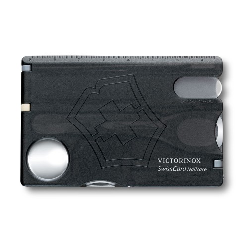 Швейцарская карточка VICTORINOX SwissCard Classic, 10 функций, полупрозрачная чёрная