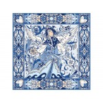 Платок Царевна-Лебедь 100% шелк, синий