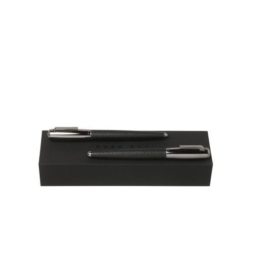 Подарочный набор: ручка перьевая, ручка роллер. Hugo Boss, черный