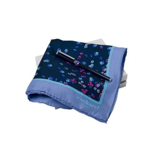 Подарочный набор Blossom: шелковый платок, ручка-роллер. Cacharel