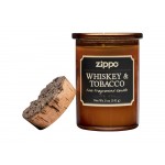 Ароматизированная свеча ZIPPO Whiskey & Tobacco, воск/хлопок/кора древесины/стекло, 70x100 мм