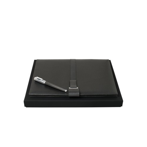 Подарочный набор: папка с бумажным блоком А4, ручка роллер. Hugo Boss