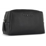 Косметичка BUGATTI БЕЛЛА | BELLA, чёрная, воловья кожа/полиэстер, 19х8,5х11 см