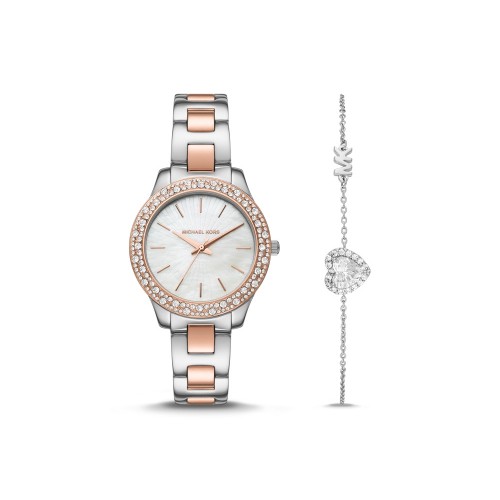 Подарочный набор: часы наручные женские, браслет. Michael Kors