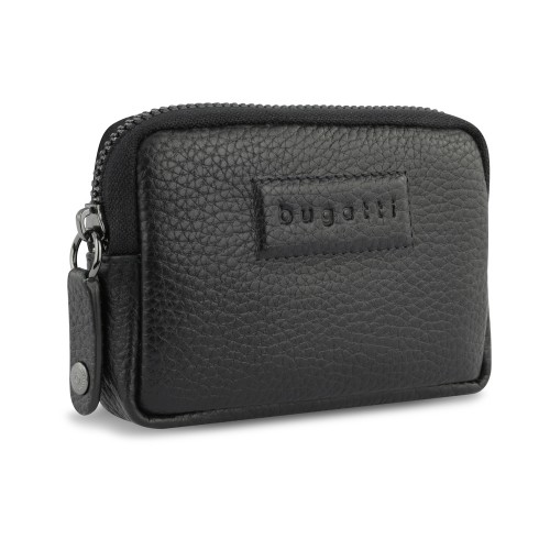 Ключница BUGATTI ЭЛЬЗА | ELSA, с защитой данных RFID, чёрная, воловья кожа/полиэстер, 11х2х7 см