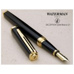 Перьевая ручка Waterman Exception, цвет: Slim Black GT, перо: F