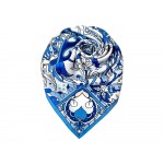 Платок Царевна-Лебедь 100% шелк, синий