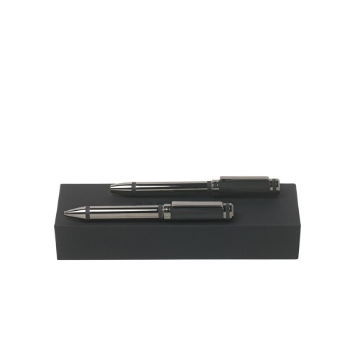 Подарочный набор: ручка шариковая, ручка-роллер. Hugo Boss, черный/графит
