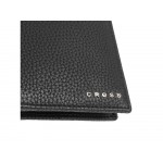 Бумажник для документов Cross Nueva Management Black, с ручкой Cross, кожа наппа, фактурная, черный