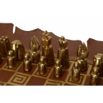 Шахматы биметаллические, шахматное поле из натуральной кожи