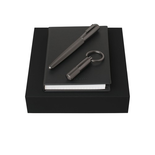 Подарочный набор: брелок, блокнот А6, ручка-роллер. Hugo Boss