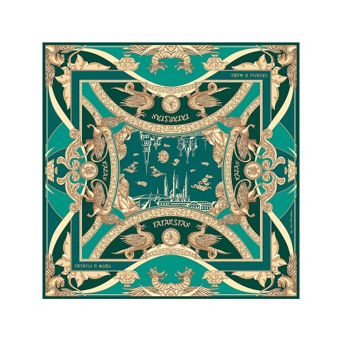 Платок Казань Драгоценная изумрудный